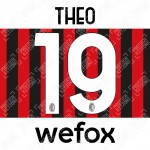 Theo 19 (Official AC Milan 2021/22 Fourth Club Name and Numbering With Wefox Sponsor)